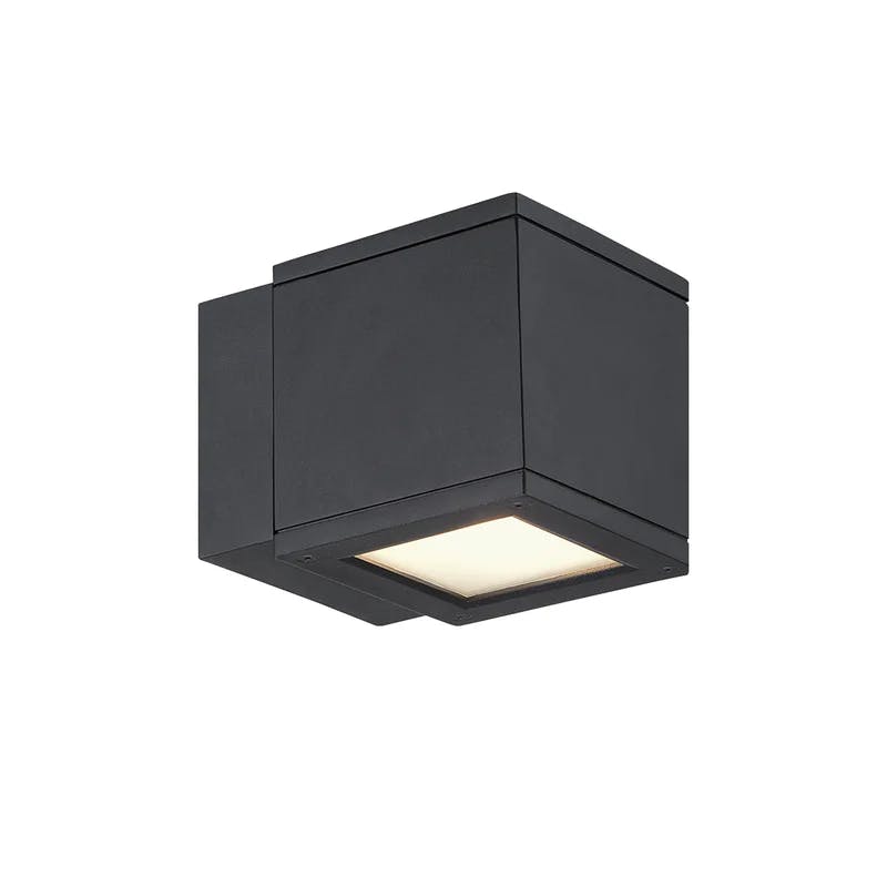 Rubix Sleek 5'' Black LED Outdoor Wall Sconce, Energy Star Dimmable