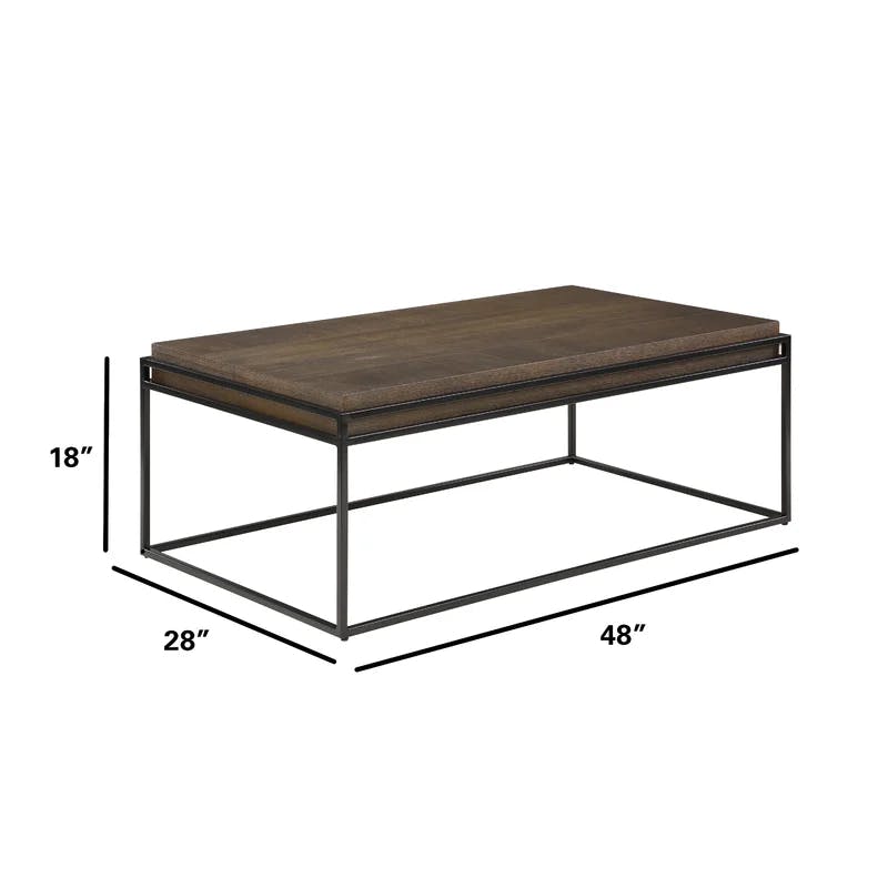 Arcadia Transitional Black & Brown Solid Wood Coffee Table with Storage