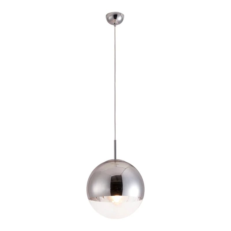 Kinetic Chrome Globe Ceiling Lamp with Adjustable Height