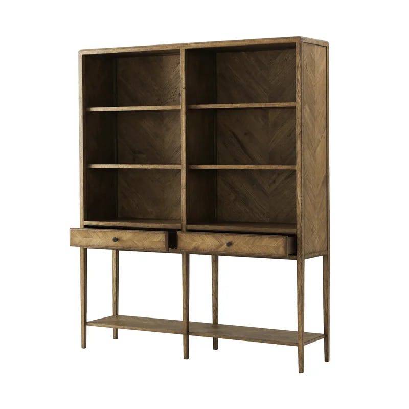 Dawn Herringbone Oak and Veneer Nova Storage Bookcase