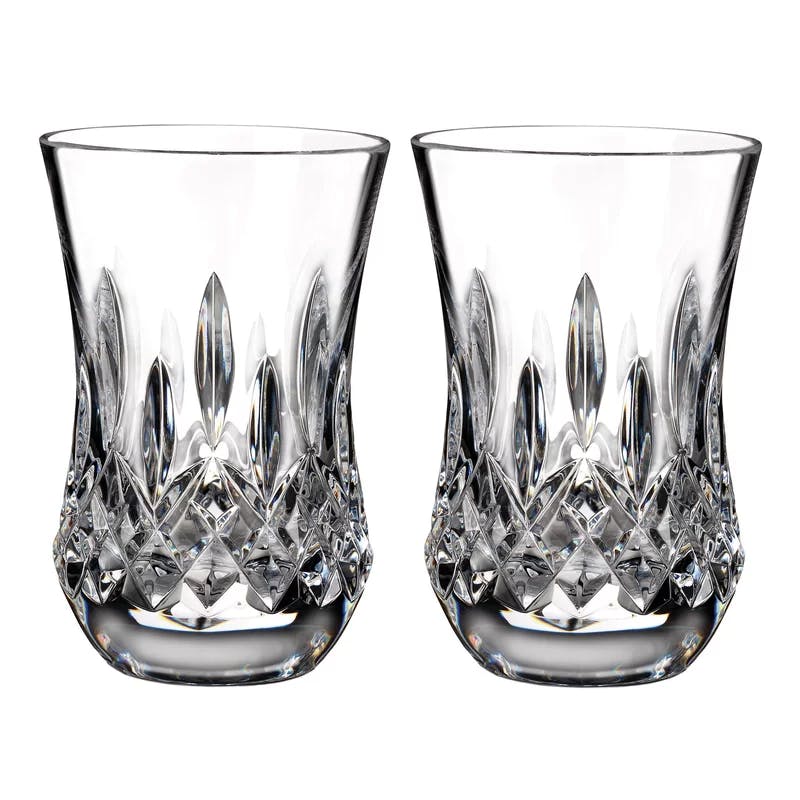 Classic Lismore Flared Crystal Whiskey Sipping Tumblers, Set of 2