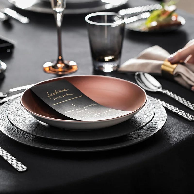 Elegant Copper Glow 23cm Ceramic Deep Bowl for Versatile Dining