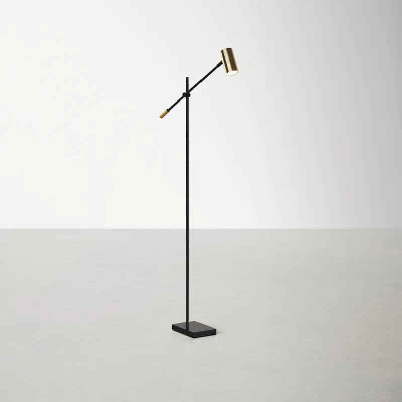 Collette 58'' Adjustable Black & Antique Brass LED Task Floor Lamp