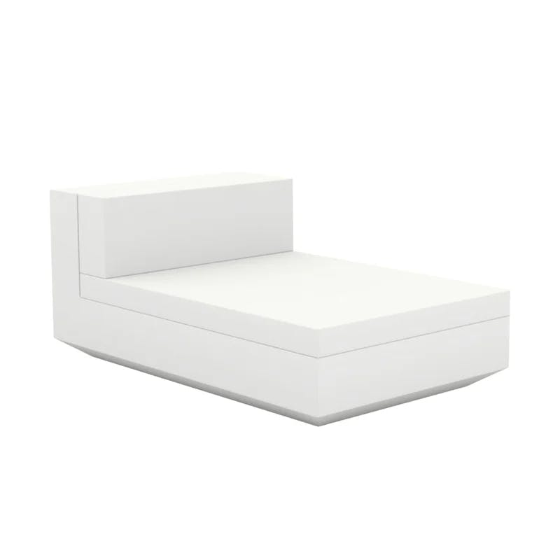 Vela Modern White Armless Chaise Lounge for Patio