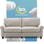 Copenhagen 73" Light Gray Fabric Sofa with Pillowed Back and Rounded Arms