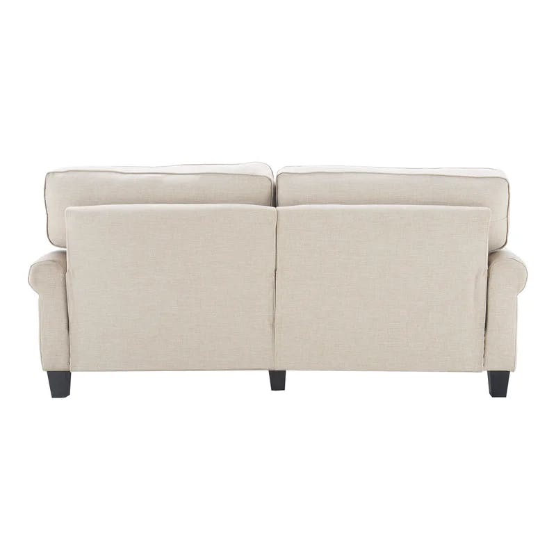 Copenhagen Classic Buttercream Linen 78" Sofa with Rolled Arms