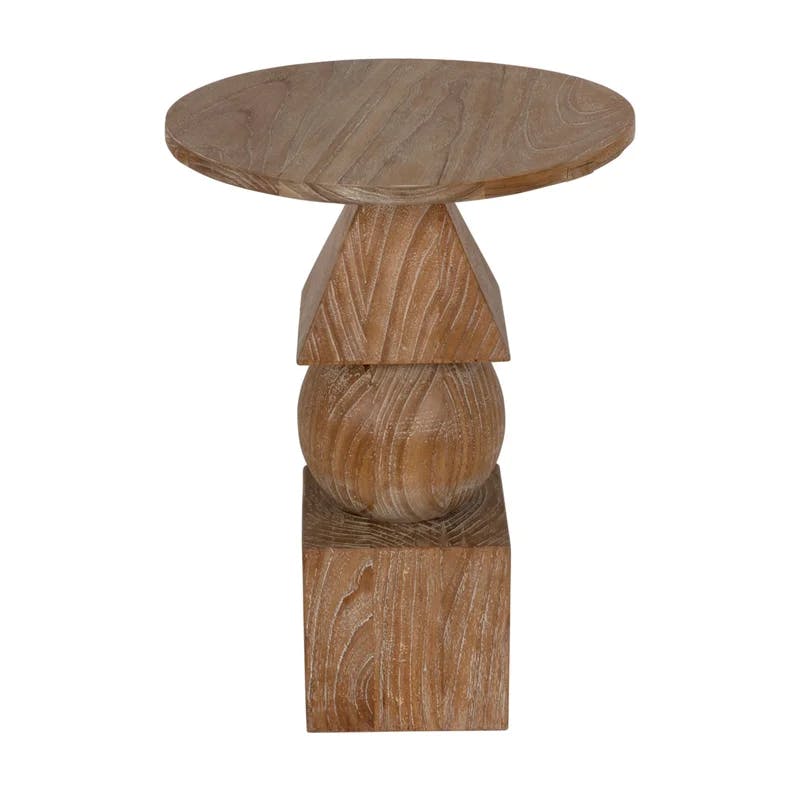 Carrara Marble & Mindi Wood Rectangular Side Table