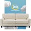 Serta Palisades Light Cream Linen Fabric Sofa with Removable Cushions