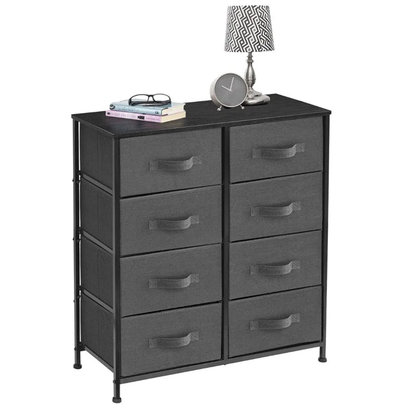 Sorbus Sleek Black Horizontal 8-Drawer Nursery Dresser