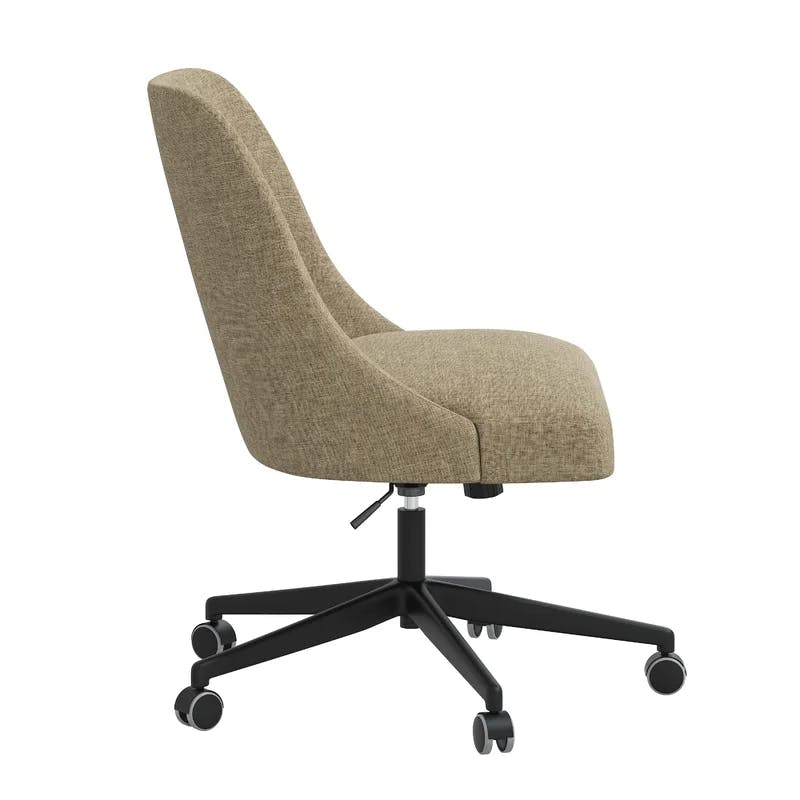 Corren Zuma Natural Textured Linen Swivel Office Chair