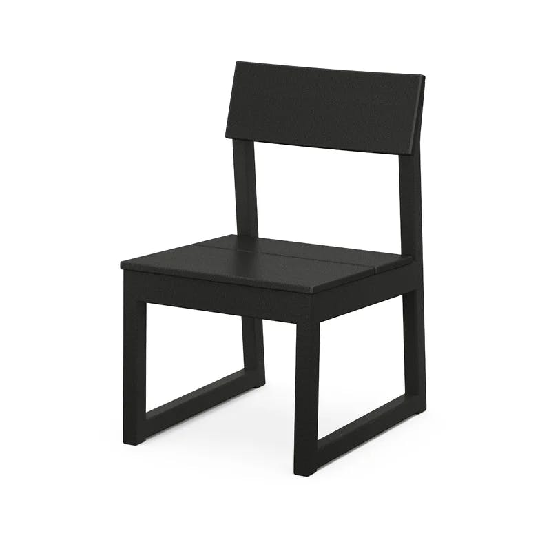 EDGE Modern Black Polywood Armless Dining Side Chair