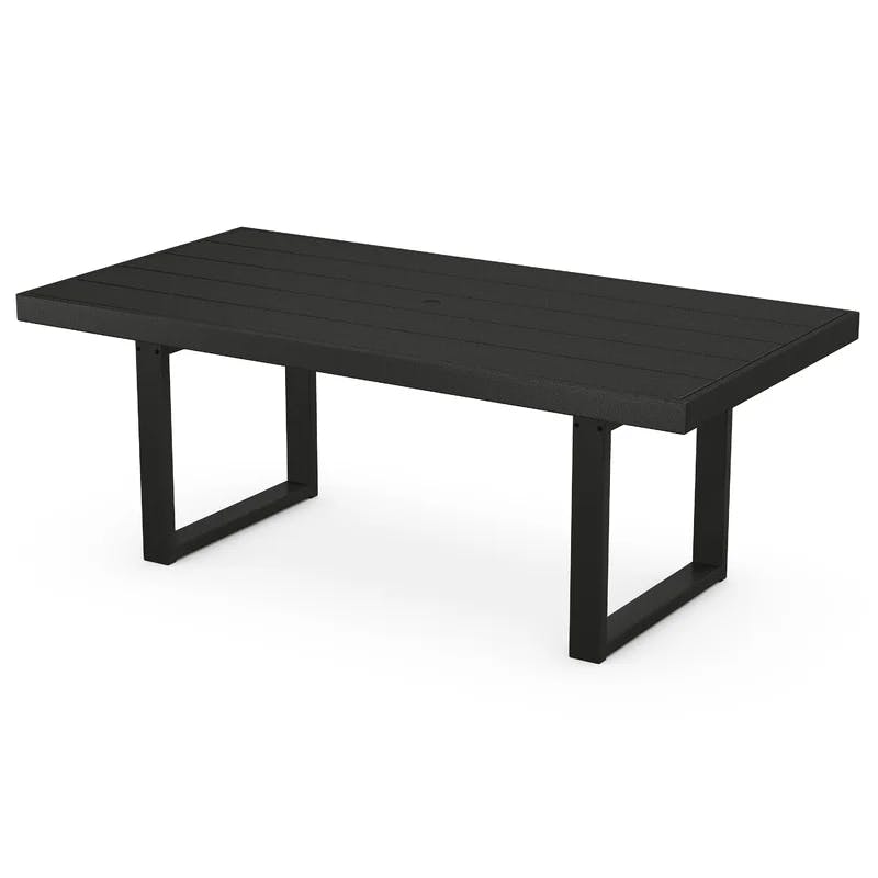 Modern Edge 78" Black HDPE Outdoor Dining Table