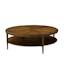 Dusk Oak Two-Tiered Round Coffee Table with Storage Shelf