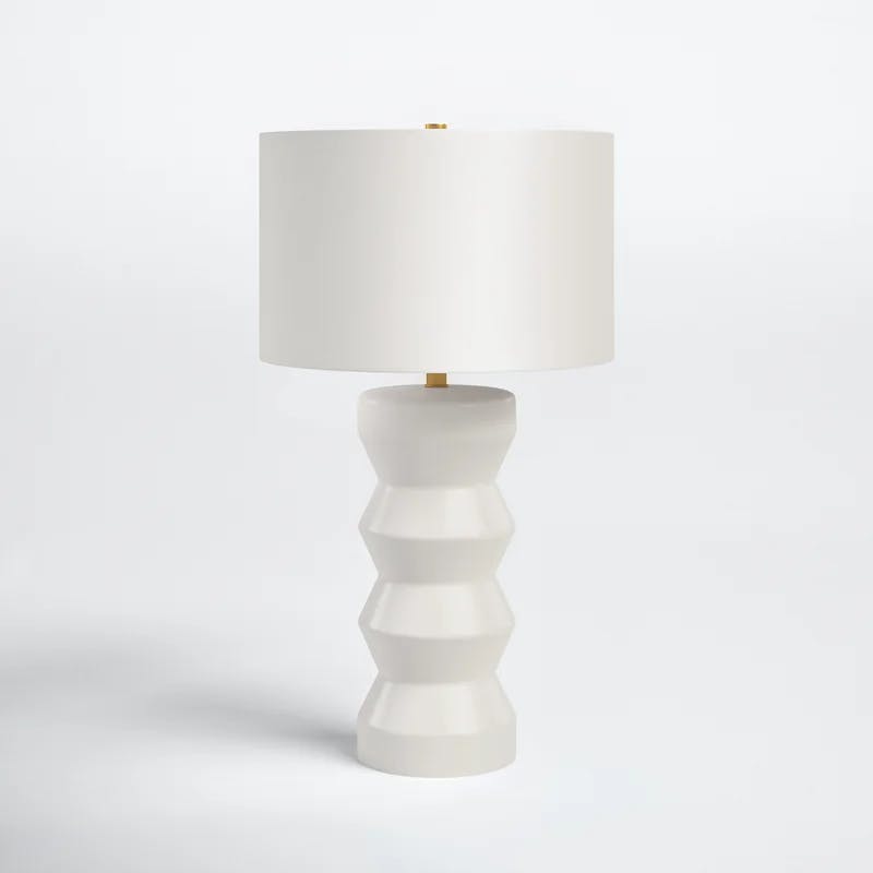 Carlin 26.5" Matte White Ceramic Table Lamp with Alexa Voice Control