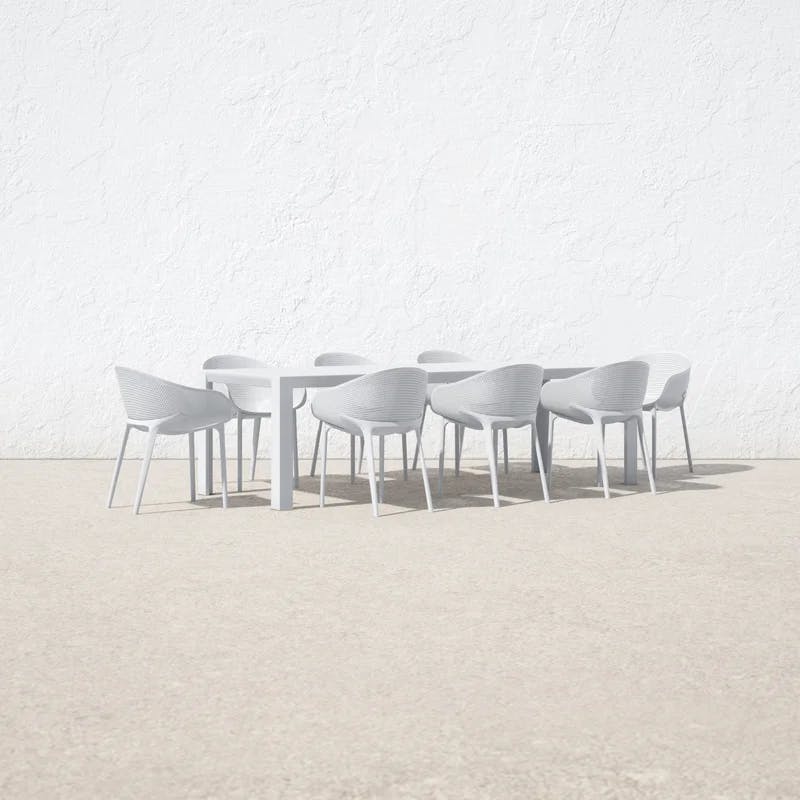 Farrah Contemporary Rectangular 8-Person Extendable Outdoor Dining Set
