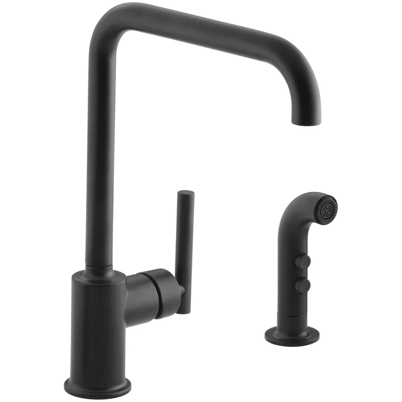 Purist Matte Black Stainless Steel Kitchen Faucet with Side Spray