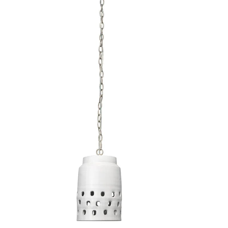 Las Brisas Mini White Ceramic 1-Light Dimmable Pendant