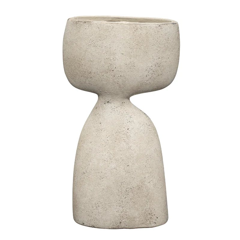 Handcrafted Coastal Ceramic Table Vase with Narrow Waist