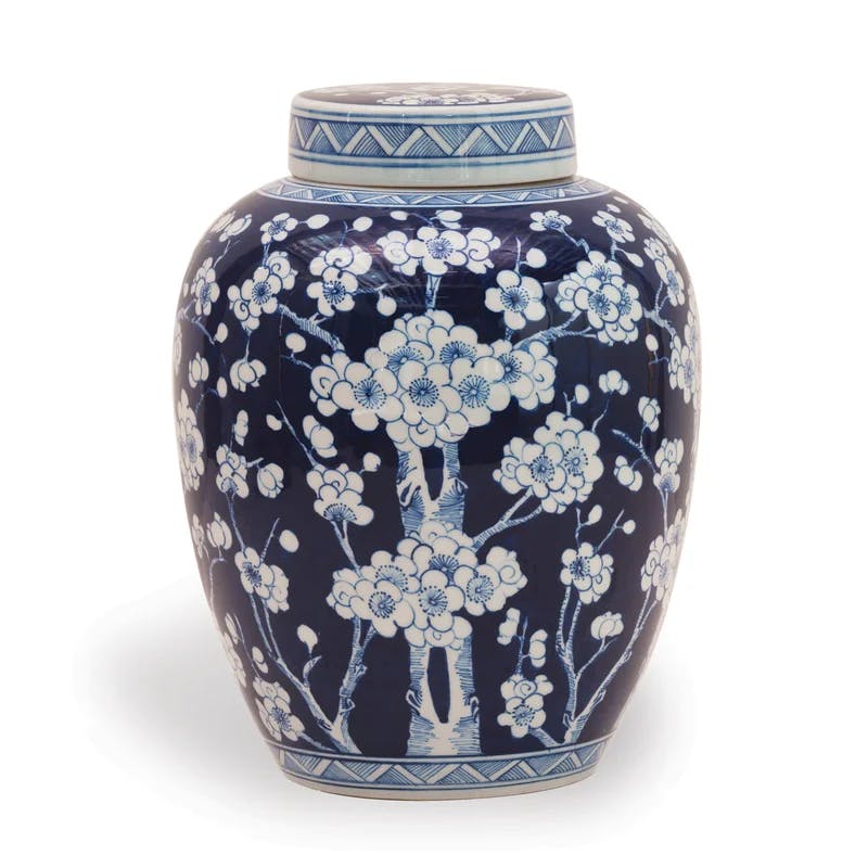 Sakura Blossom Hand-Painted Porcelain Decorative Jar