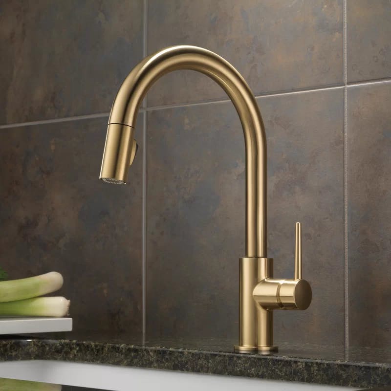 Modern Elegance 15'' Bronze Brass Pull-Out Spray Kitchen Faucet