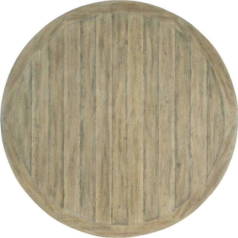 Anders Beach-Inspired Round Reclaimed Wood & Cane Dining Table