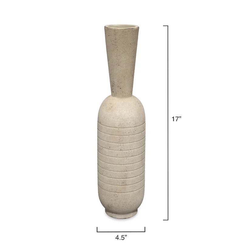 Channel 17'' Rustic Antiqued Ceramic Decorative Table Vase