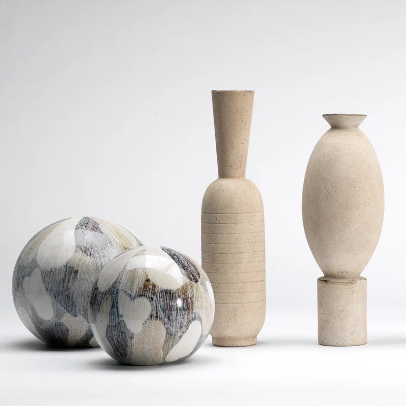 Channel 17'' Rustic Antiqued Ceramic Decorative Table Vase