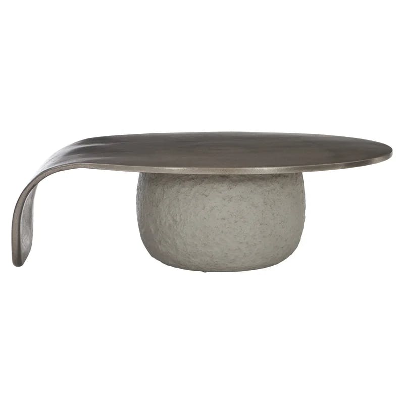 Kaori 52" Gray Transitional Rectangular Metal Coffee Table