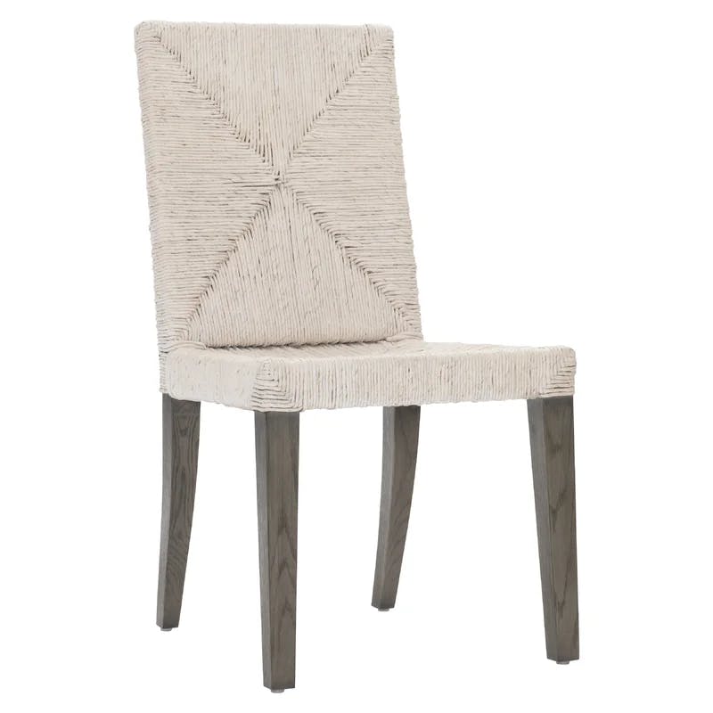Palma Cream Woven Abaca & Oak Parsons Side Chair