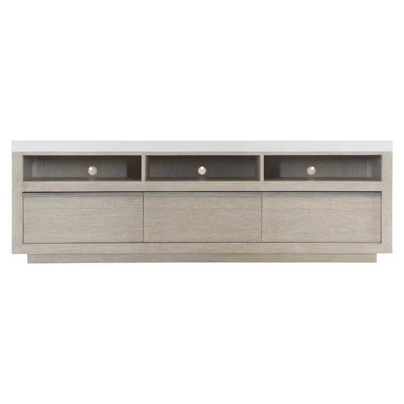 Solaria Transitional Beige 83.88'' Entertainment Sideboard with Cabinet