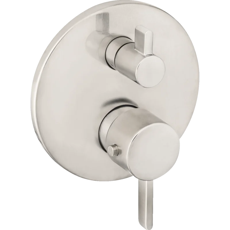 Ecostat Modern Brushed Nickel Thermostatic Shower Trim with Lever Handle