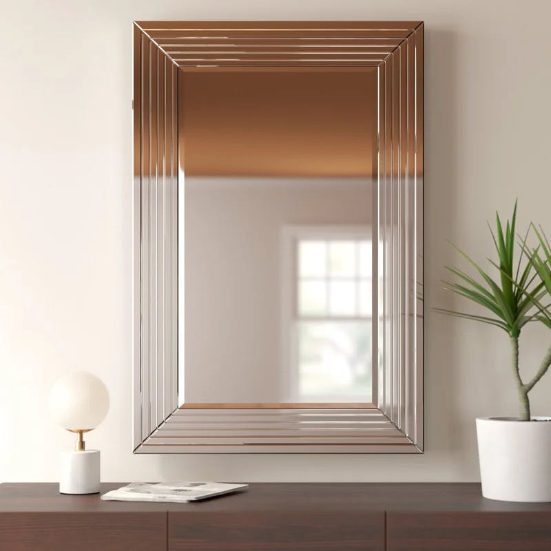 Lenox Rectangular Beveled Wood Mirror 27" x 47"