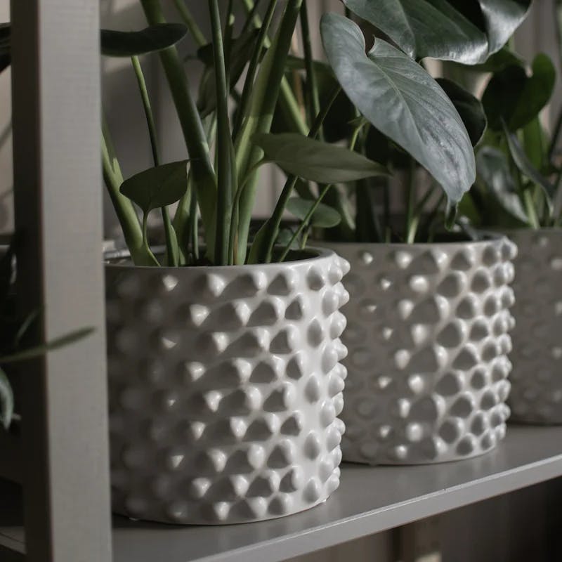 Cloudy 7'' Round Gray Beige Ceramic Indoor Pot Planter