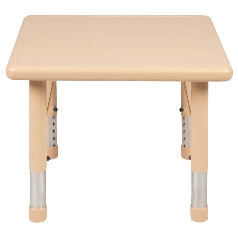 Natural Square Plastic Adjustable Kids Activity Table 24"
