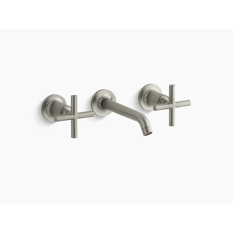 Purist Vibrant Brushed Nickel Wall-Mounted Double Handle Faucet
