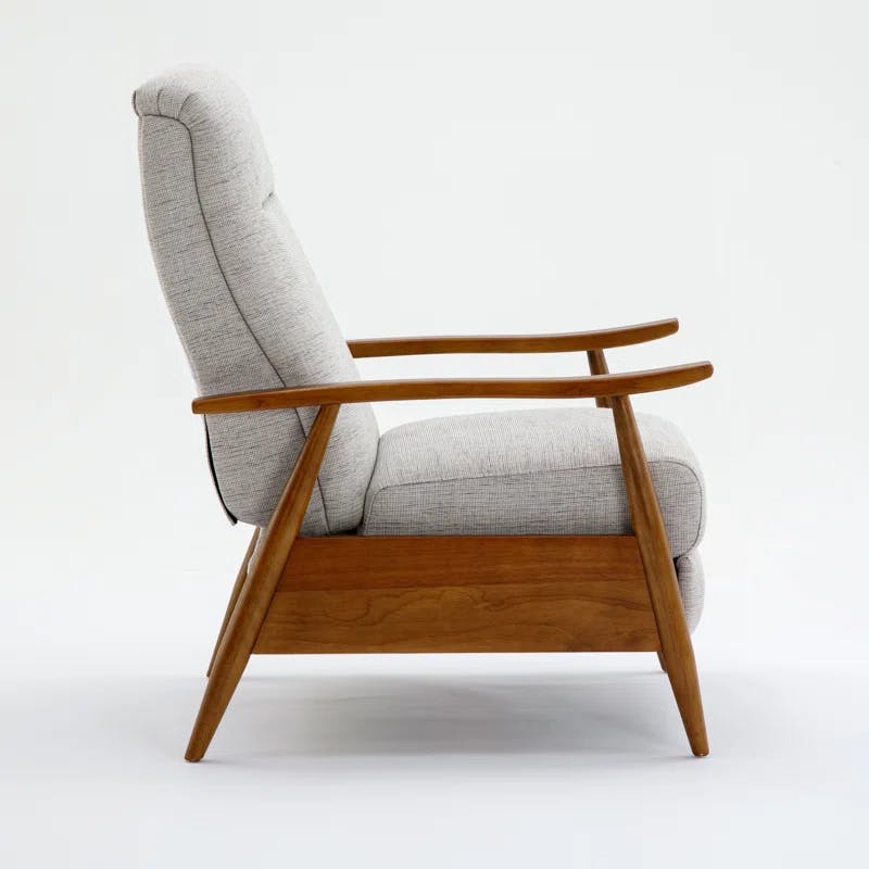 Mid-Century Modern Sea Oat Manufactured Wood Recliner