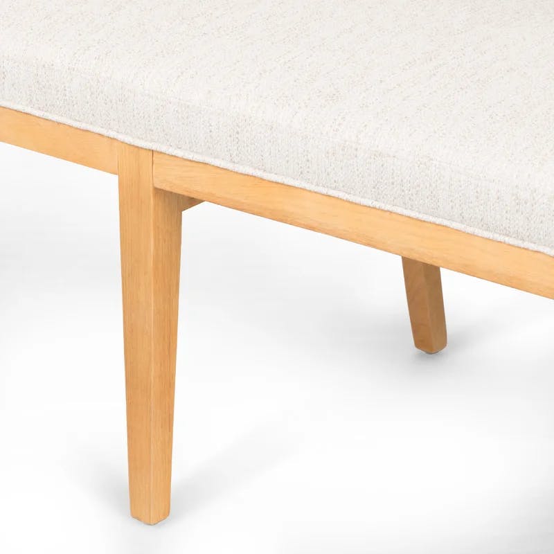 Sara 70'' Smoked Drift Oak Upholstered Dining Bench in Oatmeal
