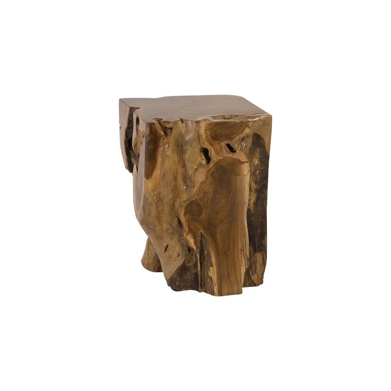 Modern Reclaimed Teak Wood Square Accent Table