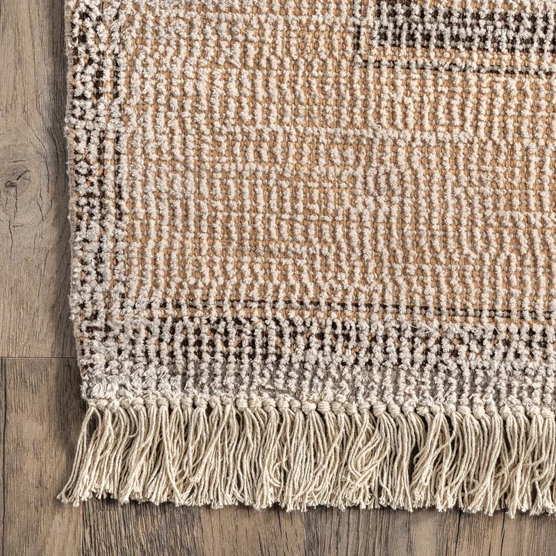 Ginger Cotton-Blend Handmade Area Rug in Earthy Tones 5' x 8'