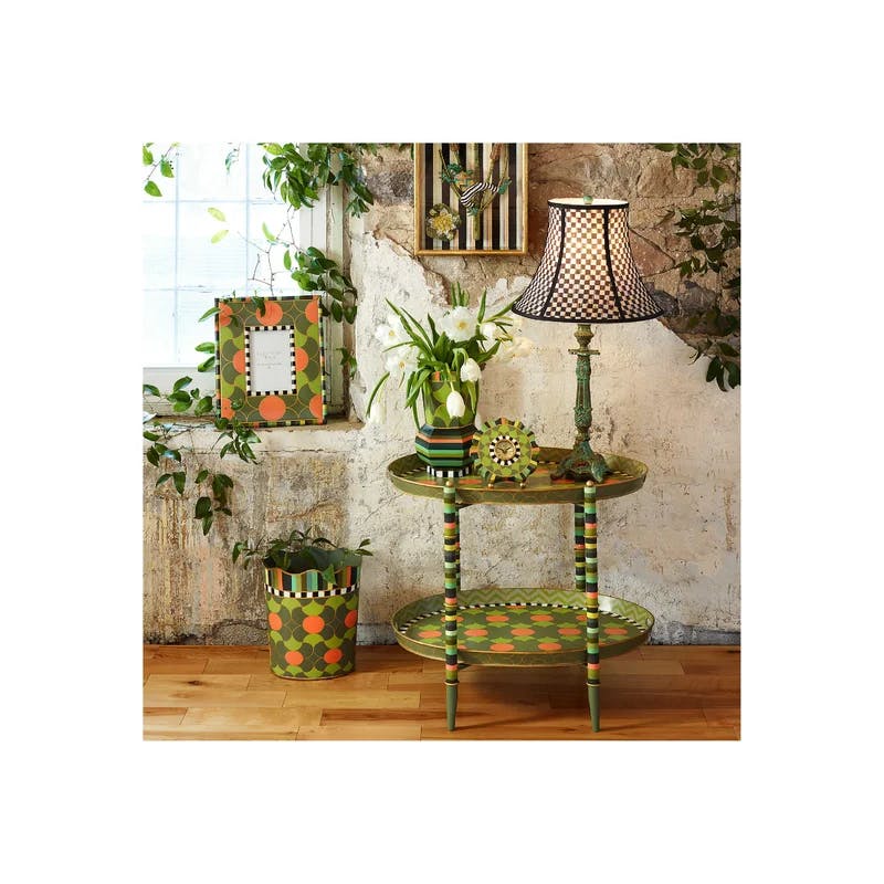 Classic Courtly Check Verdigris Table Lamp with Aluminum and Iron Base