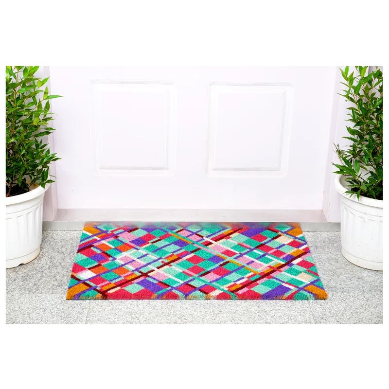 Abstract Modern Coir Outdoor Doormat 29"L x 17"W