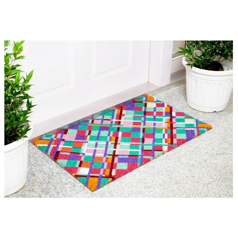 Abstract Modern Coir Outdoor Doormat 29"L x 17"W