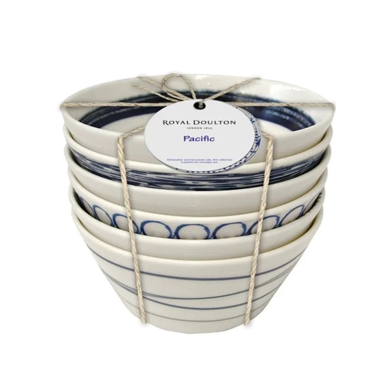 Pacific Blue Porcelain Tapas Bowls 4.59" Set of 6