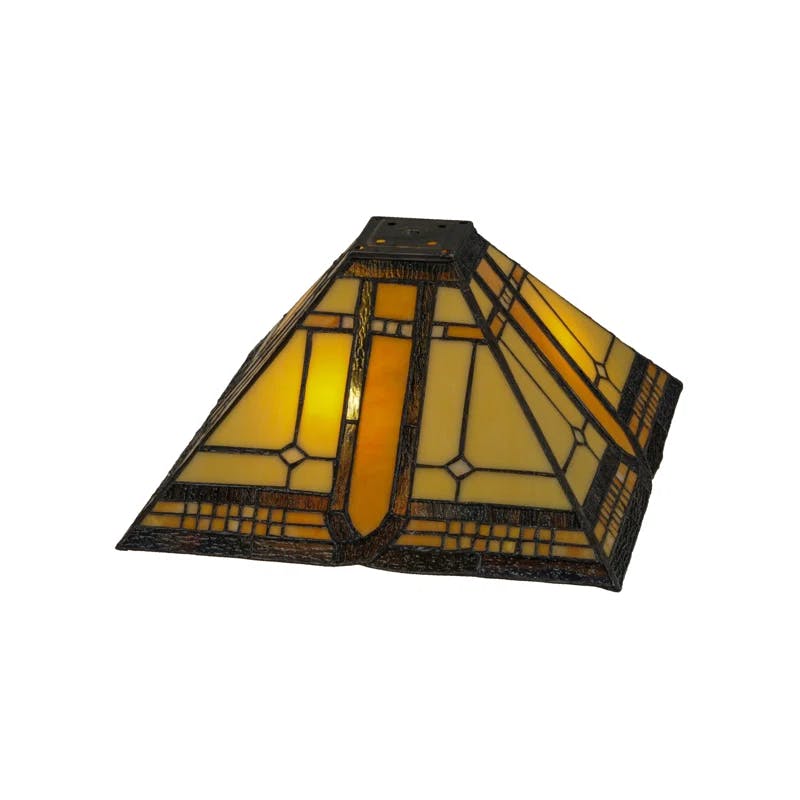 Artisan Sunflower Amber 12.75'' Stained Glass Lamp Shade