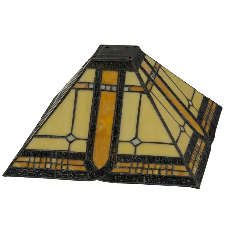 Artisan Sunflower Amber 12.75'' Stained Glass Lamp Shade