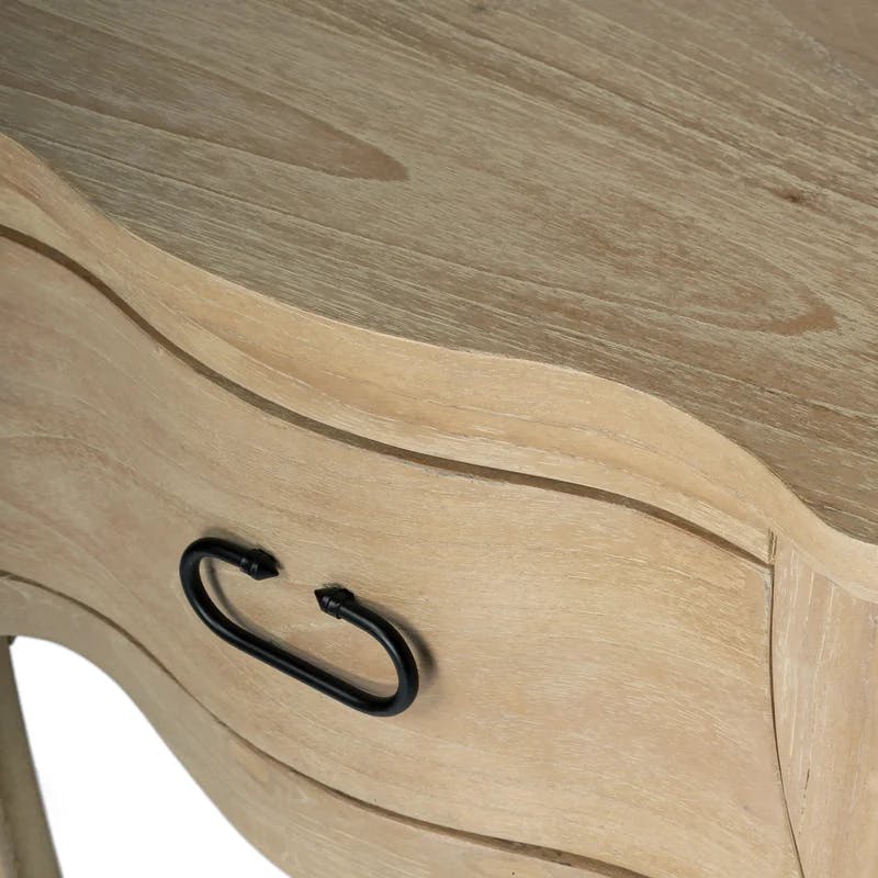 Esmerelda Transitional Mango Wood 1-Drawer Nightstand with Iron Pull