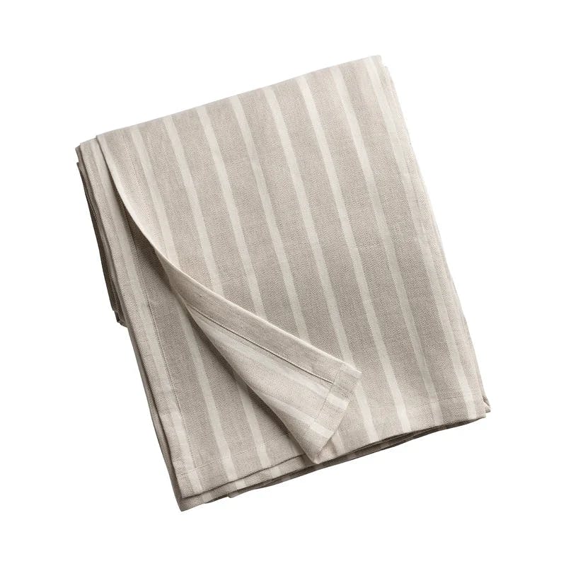 Meadow Stripe Cotton-Linen Queen Blanket in Timeless Design