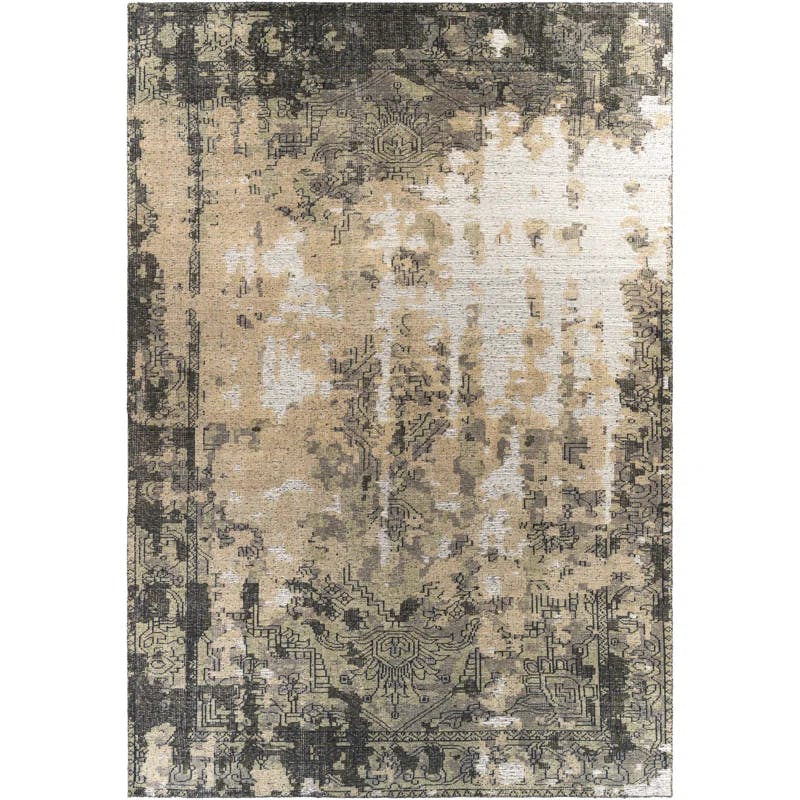 Luxurious Gray Overdyed Wool Hand-Knotted Area Rug