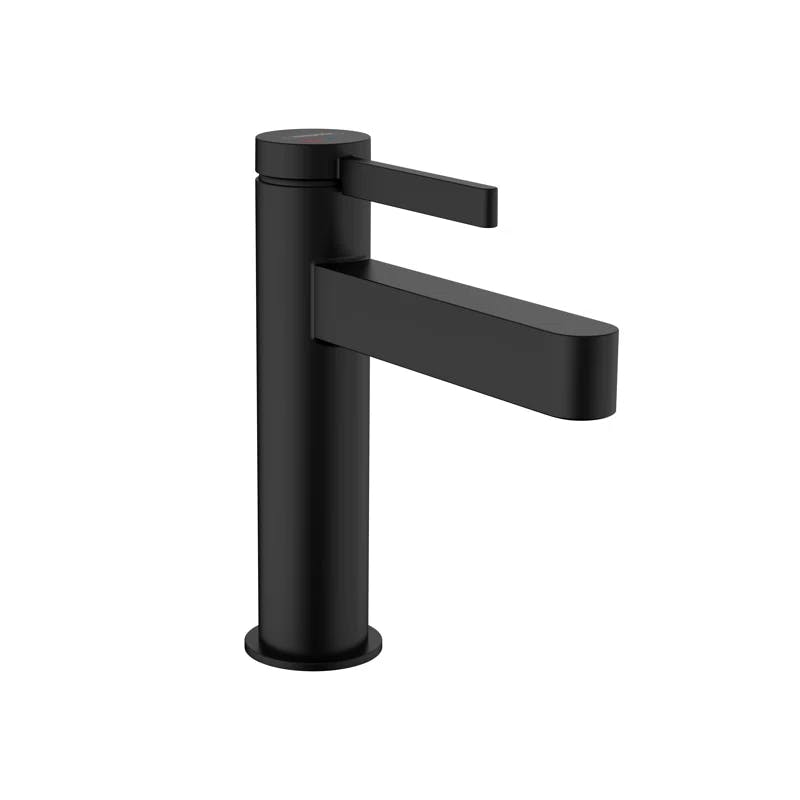 Modern Matte Black 7.25" High Single-Hole Brass Faucet with Ceramic Disc Valve