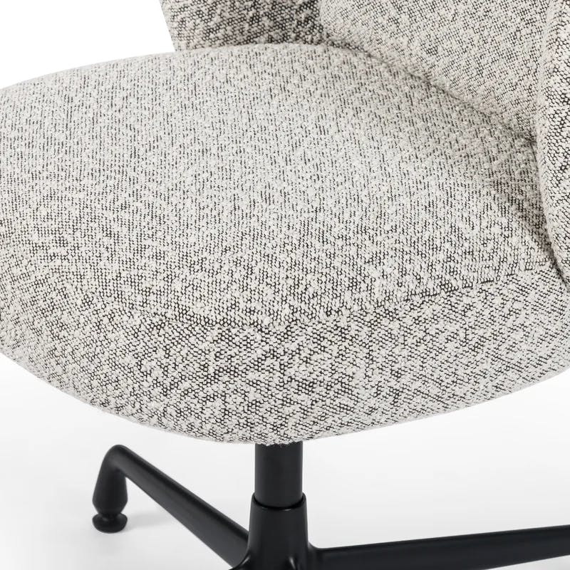 Plato Modern Gray Boucle Fabric Task Chair with Swivel Base